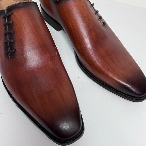 Men's Rawls Henry Oxford Leather Cognac Patina Shoes Size US 13 - Picture 2 of 9